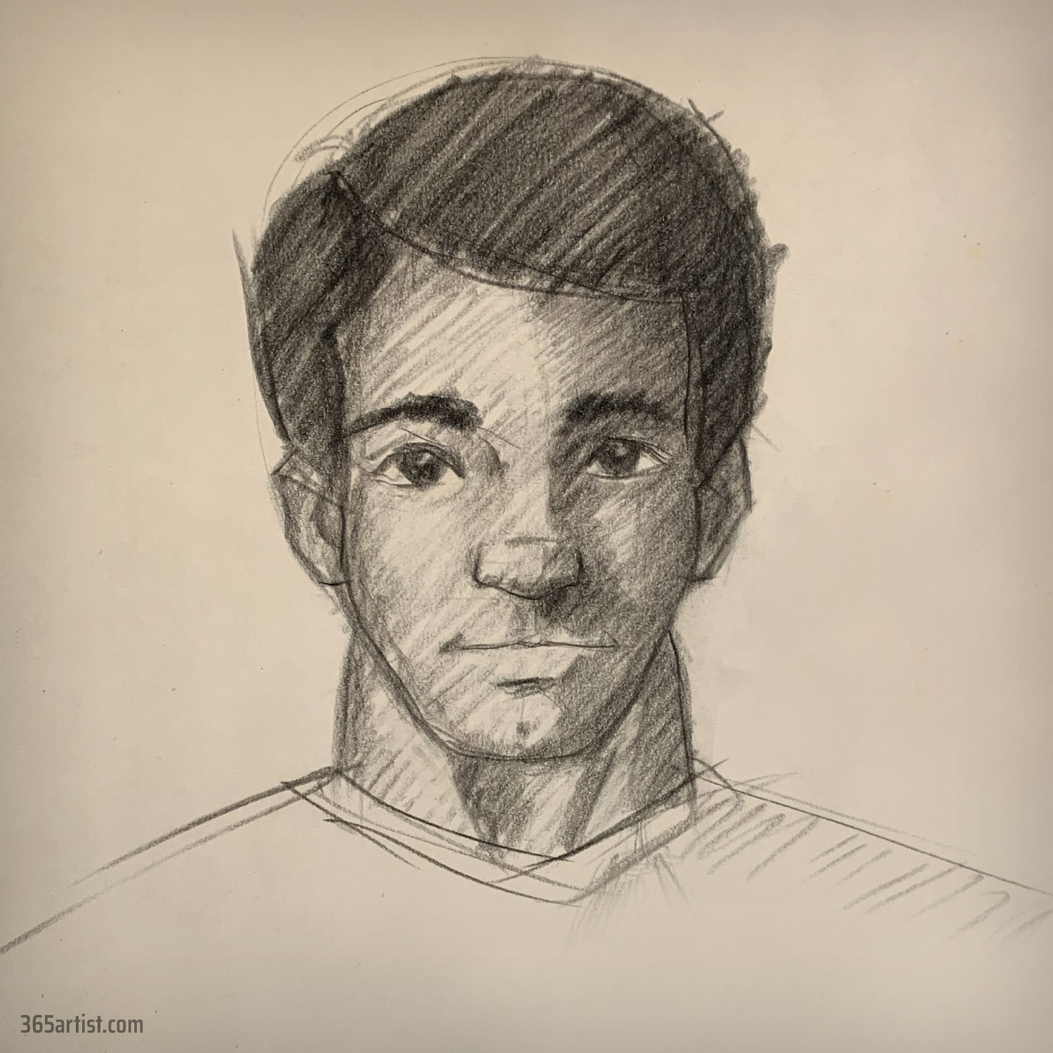 charcoal cartoon portrait