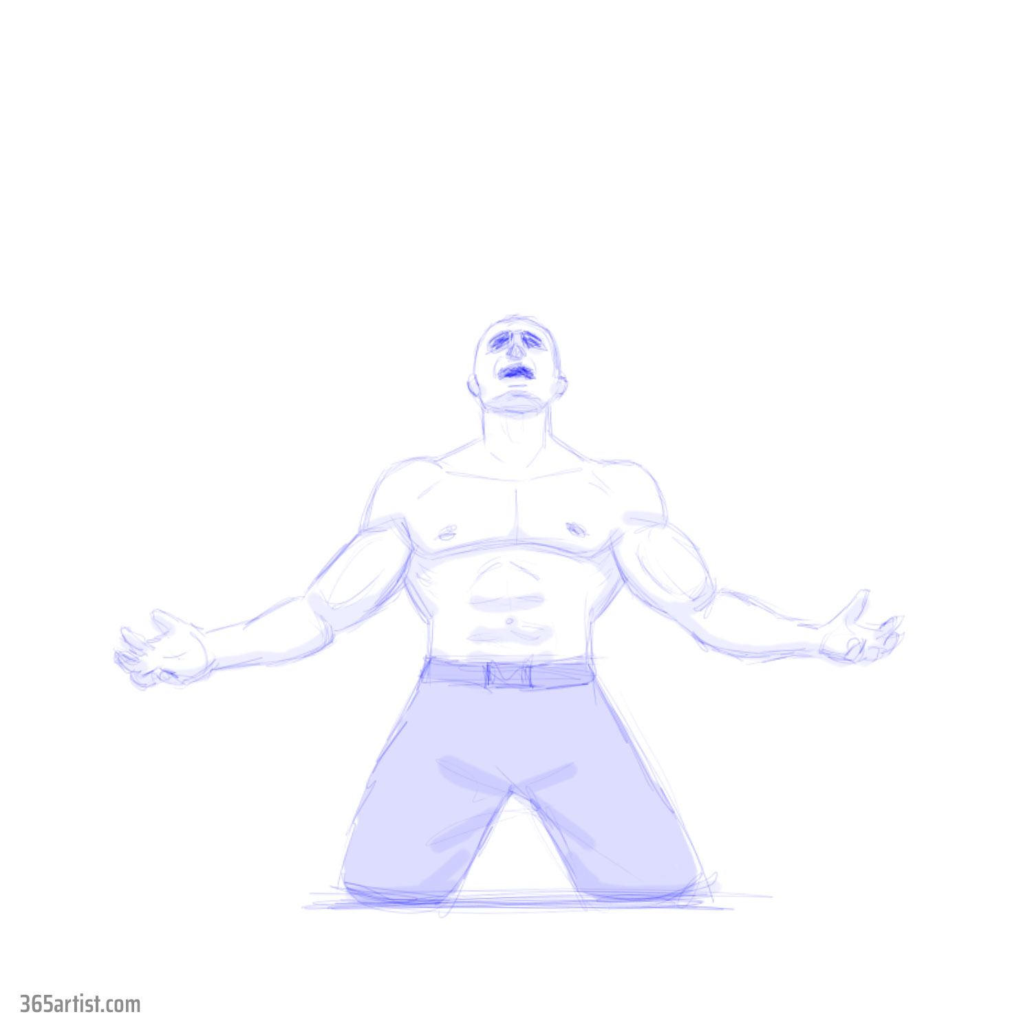 drawing of a crying man