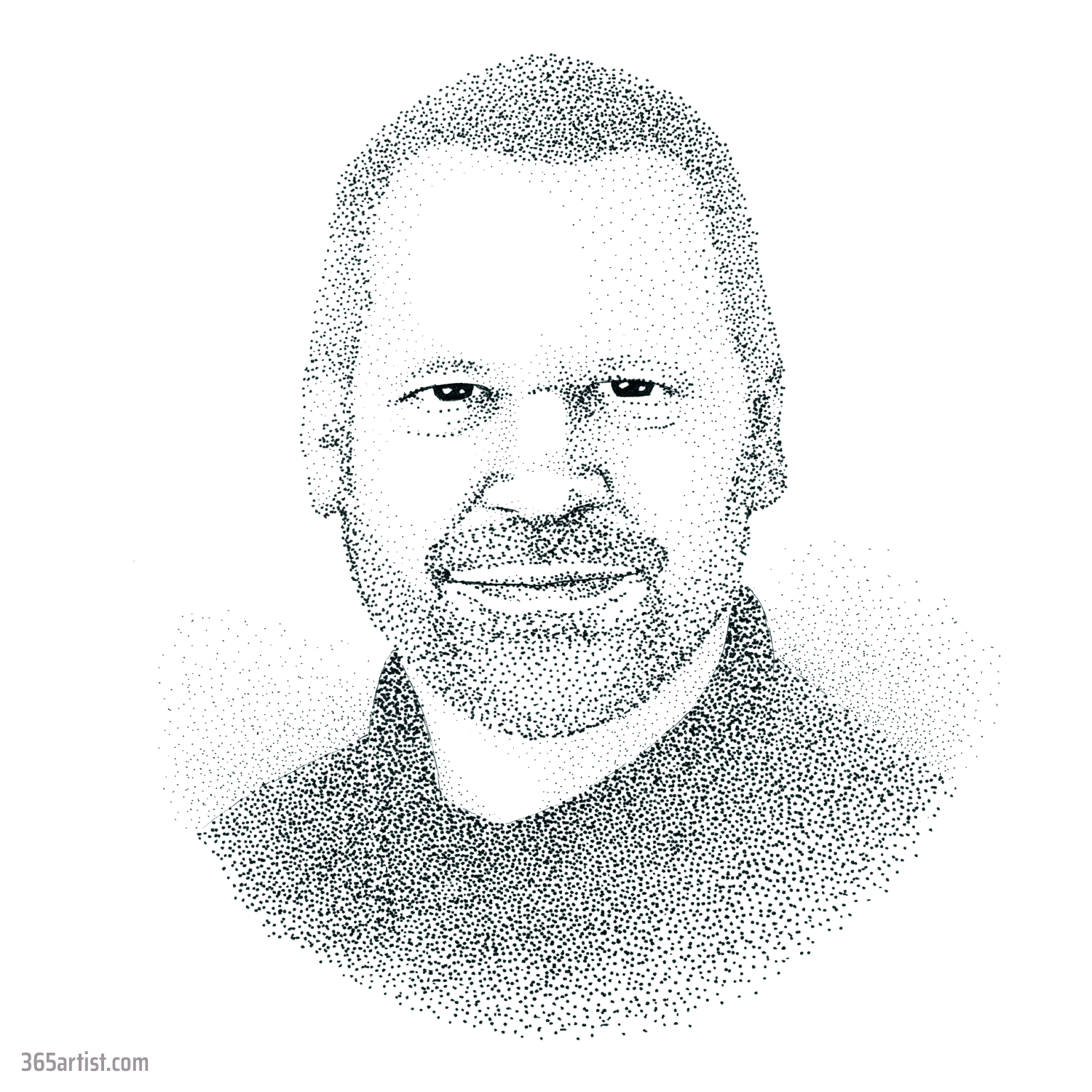 dot pointilism portrait drawing