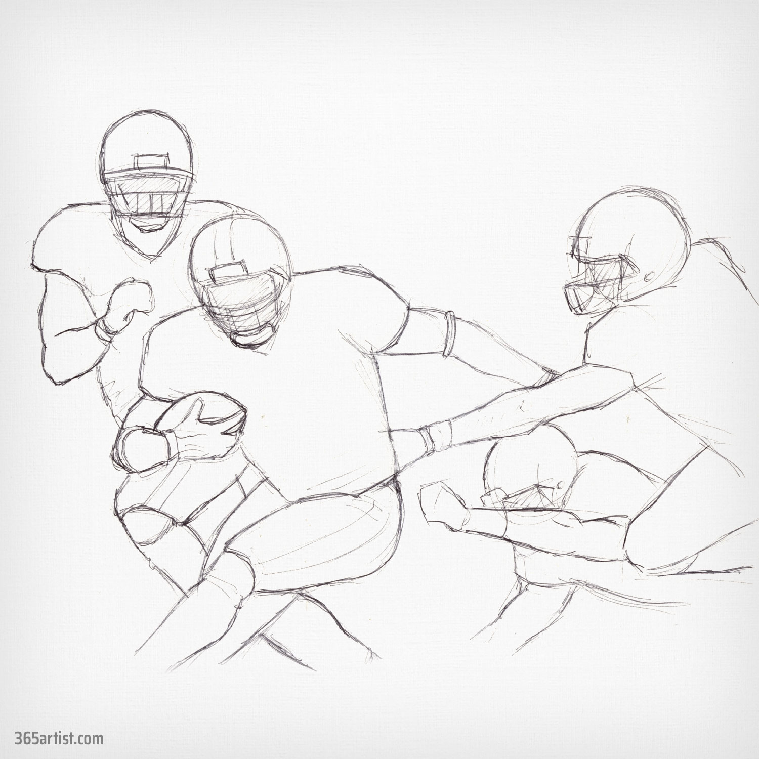 drawing of football players