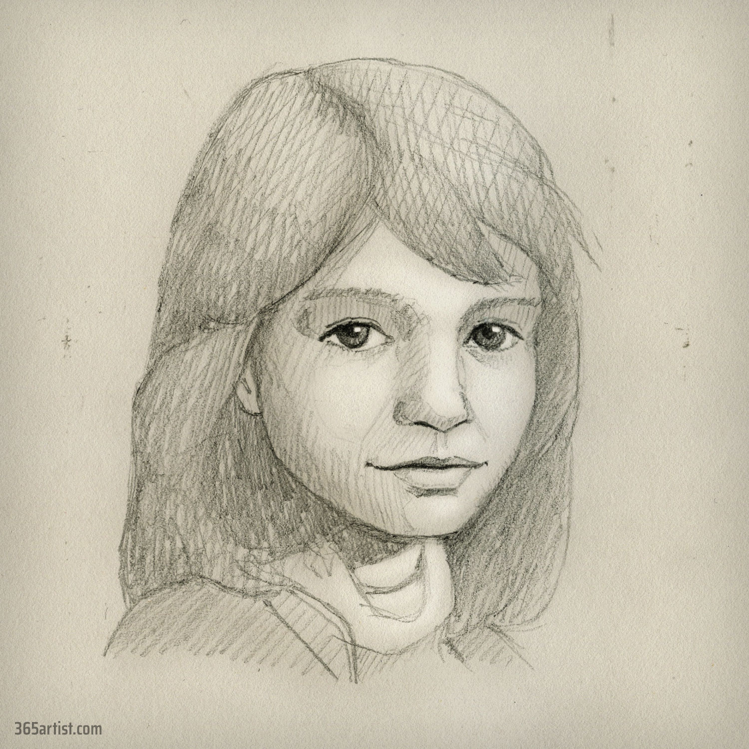 pencil portrait drawing of a girld