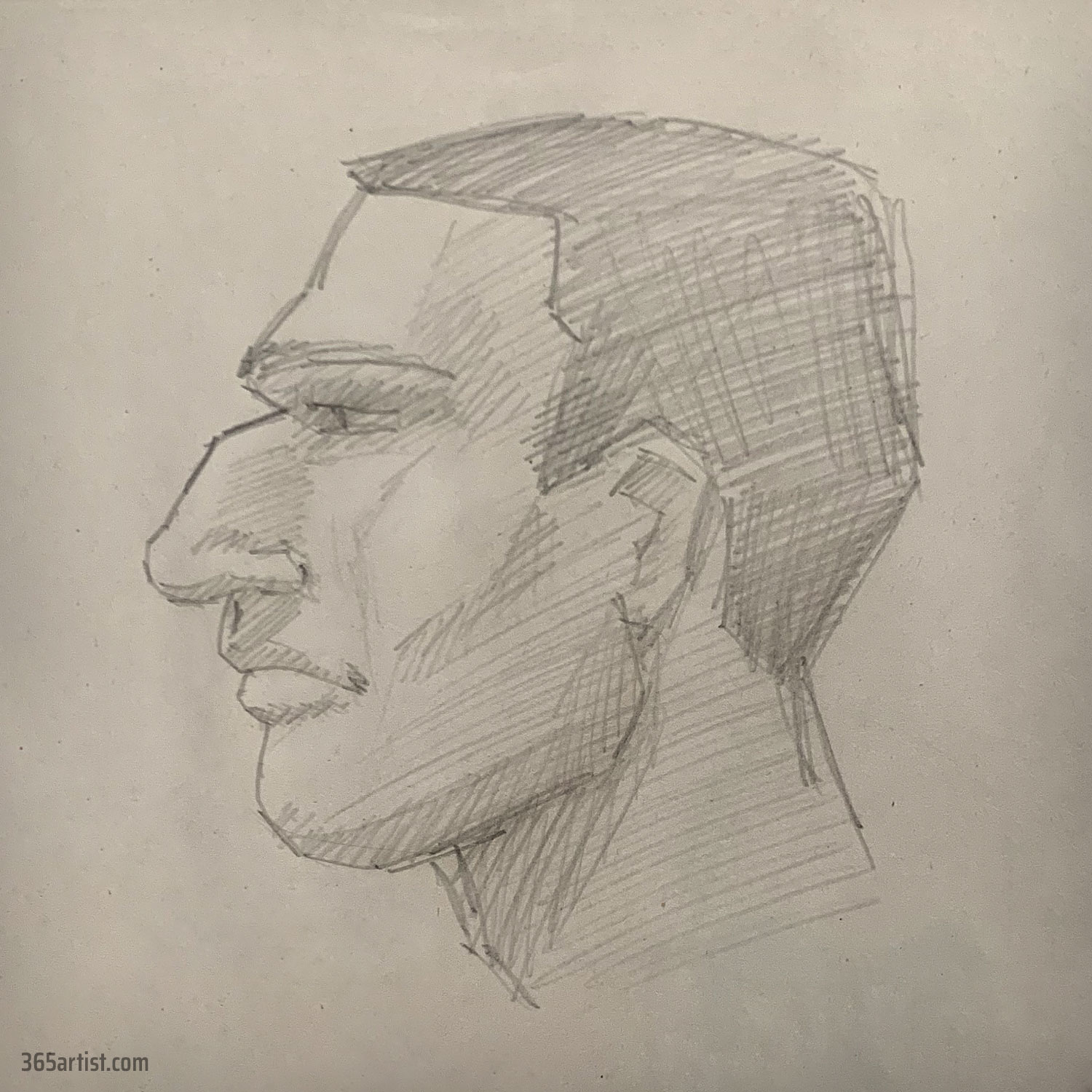 portrait drawing of a gladiator