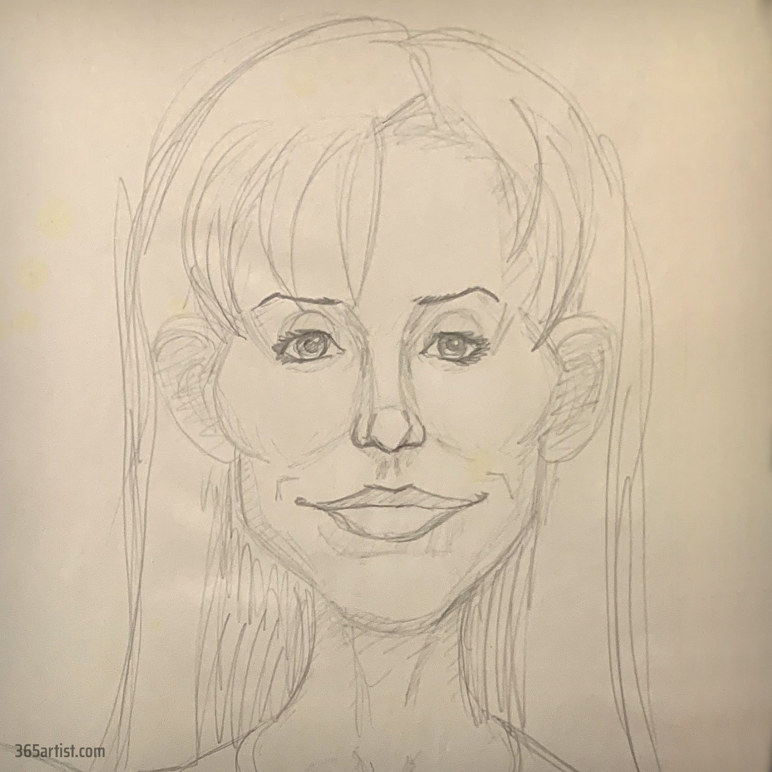 caricature drawing of lady