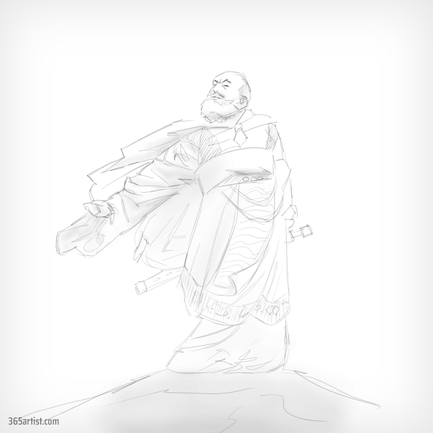 drawing of samurai