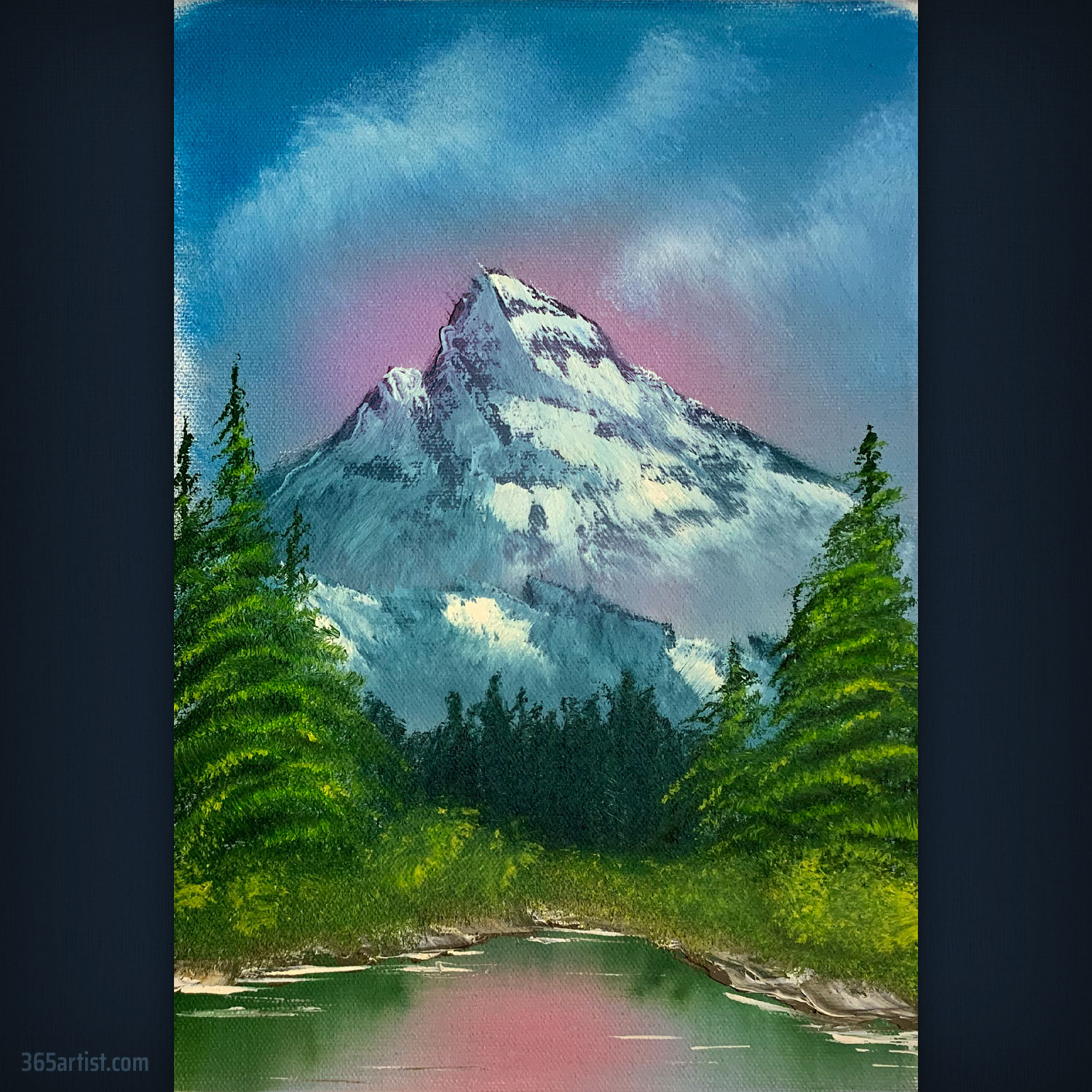 simple mountain painting