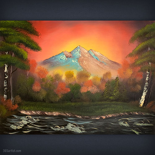 autumn mountain painting