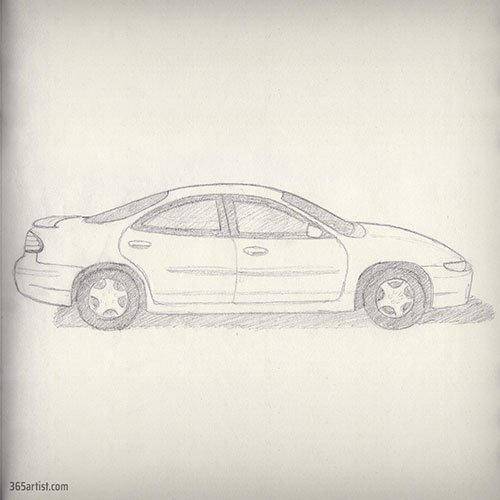 profile drawing of a car