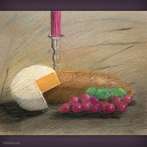 colored pencil still life