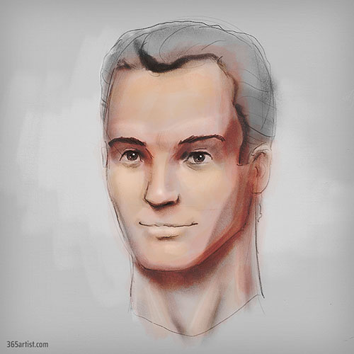 digital chalk portrait drawing