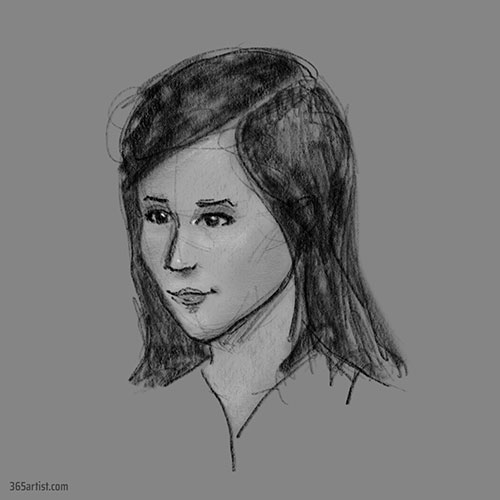 cartoon female portraitb