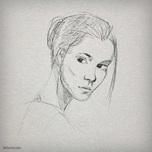 digital pencil portrait drawing