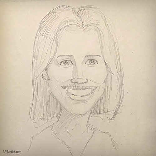 female caricature drawing