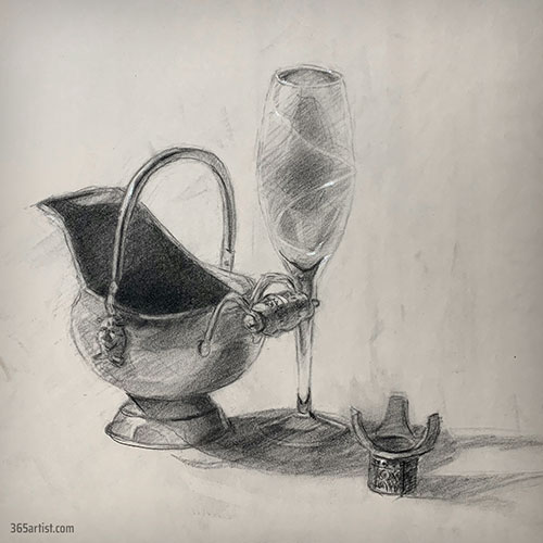 glass still life drawing