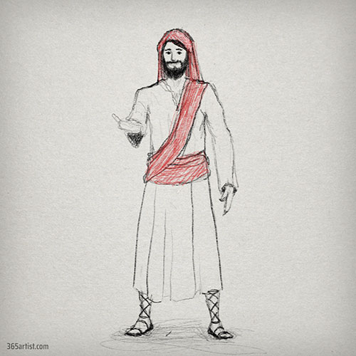 Jesus character drawing