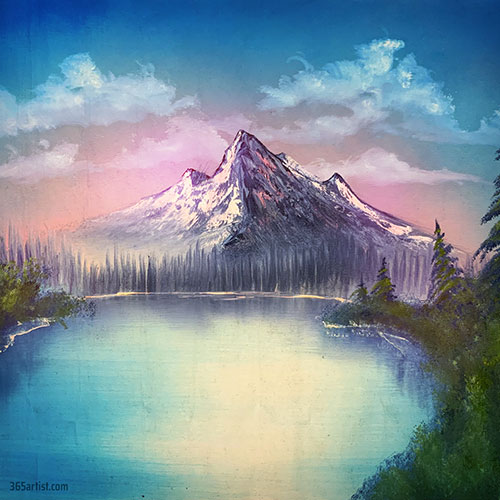 morning mountain painting