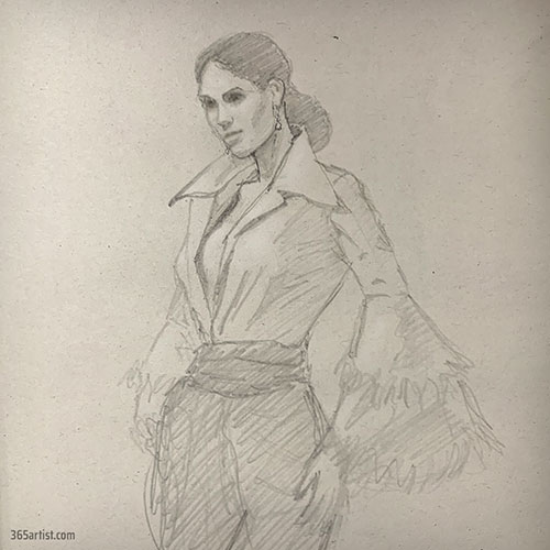 drawing of a pirate woman