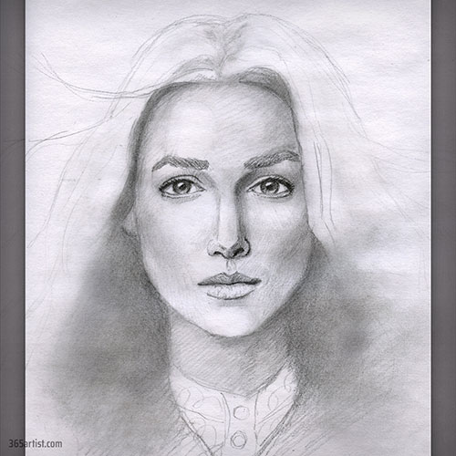 portrait drawing of the queen