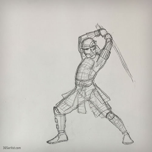 samurai drawing
