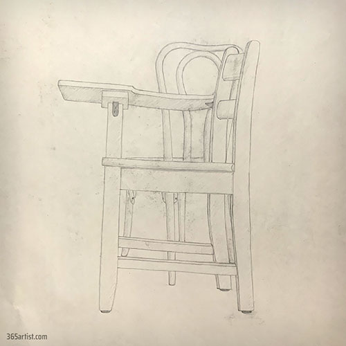 drawing of a school desk