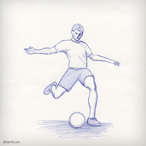 drawing of a soccer player