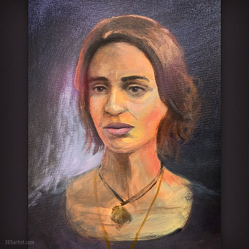 woman acrylic portait painting